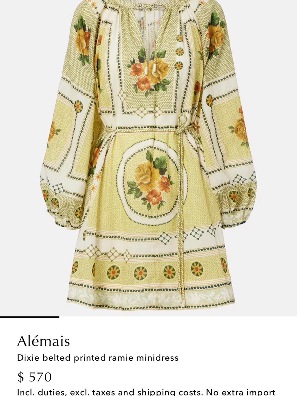 Alemais dixie dress